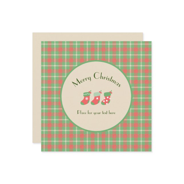 Play Flat-Helgdag-kort baserat på Grönt Julkort (Fram/Back In Situ)