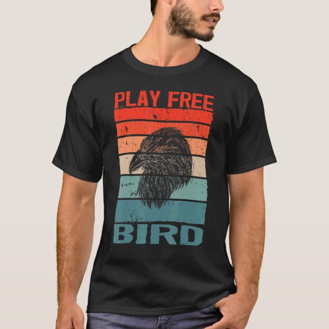 Play Free Bird Patriotic Örn 4 juli Retro T Shirt (Framsida)