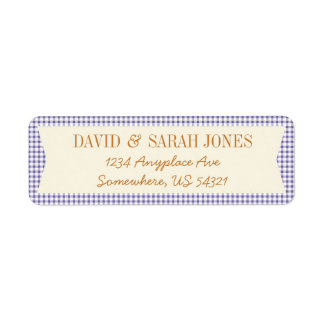 Play Gingham Check Mönster Fabric Crafts-etikett Returadress Etikett