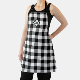 Play Gingham Initial White + Black