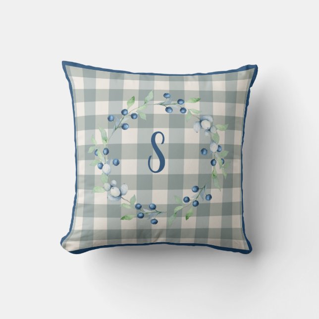 Play Gingham Land Farmhouse Monogram Kudde (Framsida)
