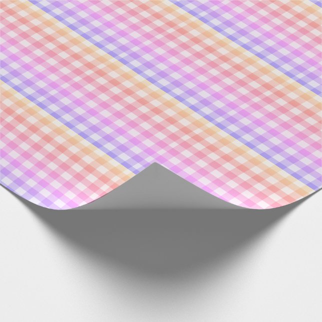 Play Gingham Land Rosa Modern Simple Presentpapper (Hörn)