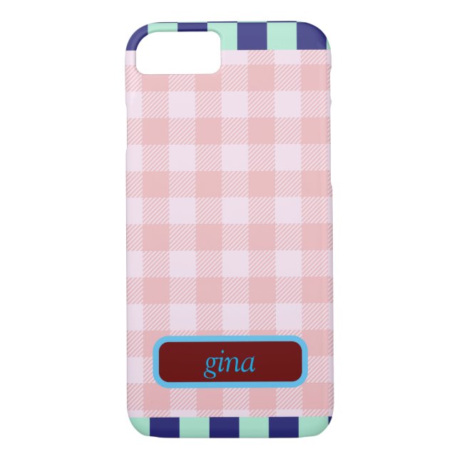 Play Gingham Personlig Case-Mate iPhone Skal (Baksida)