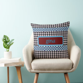 Play Gingham Personlig Kudde