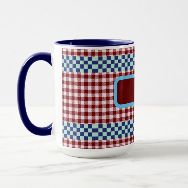 Play Gingham Personlig Mugg (Vänster)