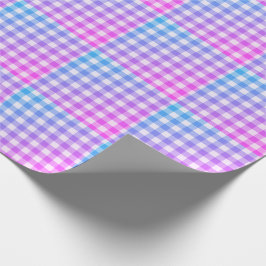 Play Gingham Rosa Blue Modern Simple Check Presentpapper
