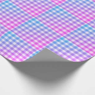 Play Gingham Rosa Blue Modern Simple Check Presentpapper