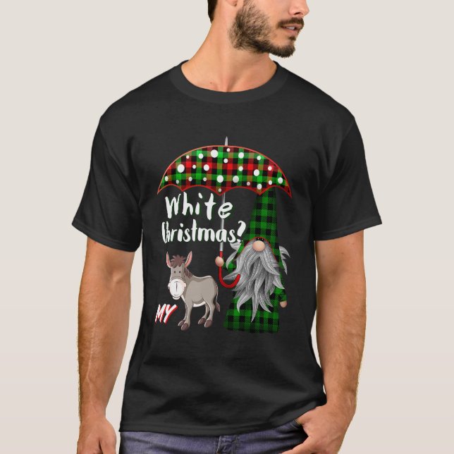 Play Gnome White jul Umbrella Umbrella Donk T Shirt (Framsida)