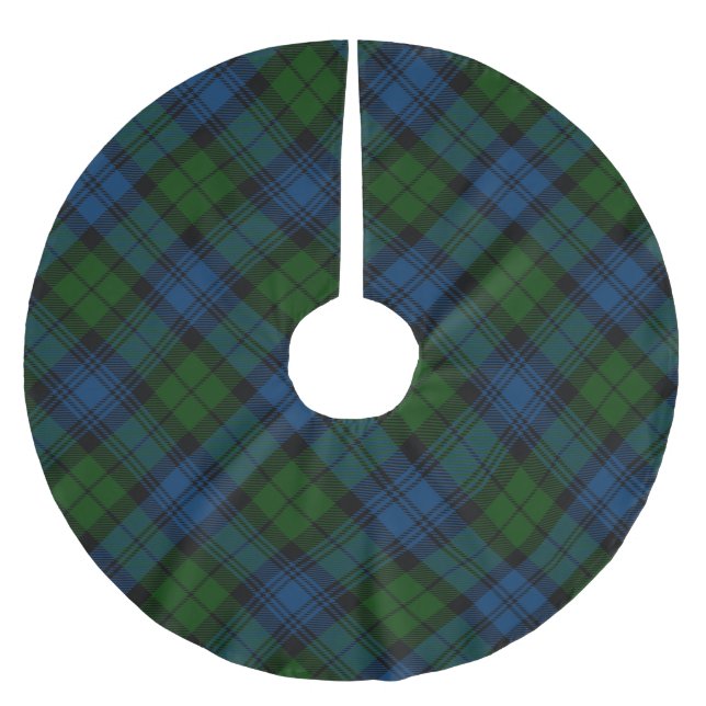 Play Grönt jul Rustic Tartan Julgransmatta Borstad Polyester (Framsidan)