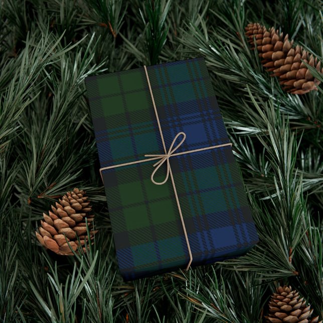 Play Grönt Rustic Campbell Militan Tartan Presentpapper (Plaid Rustic Clan Campbell Military Tartan Wrapping Paper)