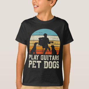 Play Guitars Pet Hund Retro Music Guitarist Animal T Shirt