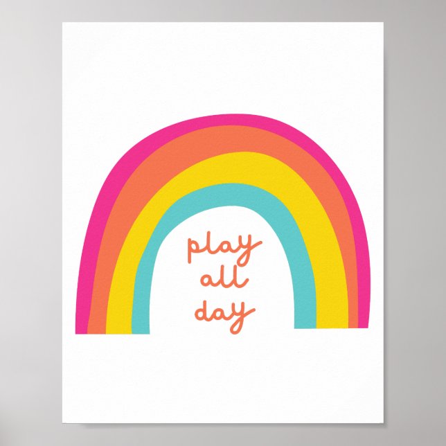 play.hela.dag. regnbåge Poster och utskrifter (Framsidan)