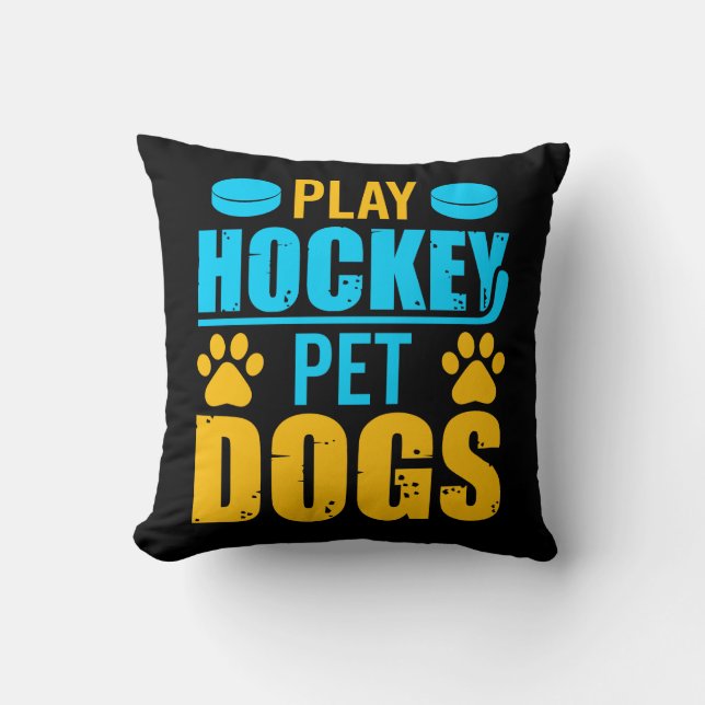 Play Hockey Pet Hundar Kudde (Framsida)