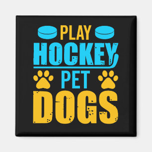 Play Hockey Pet Hundar Magnet