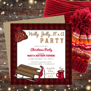 Play Holly Jolly Sled Julfest-inbjudan Inbjudningar