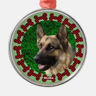 Play Hund Bone Ram Cute Doge Photo jul Julgransprydnad Metall