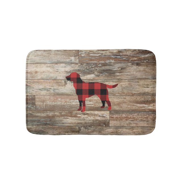 Play Hund Labrador Rustic Wood Bath Mat Badrumsmatta (Framsidan)
