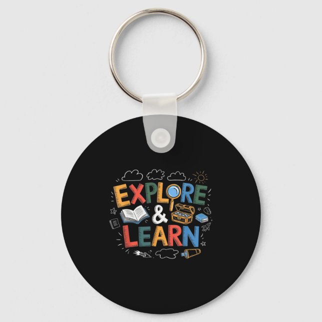 Play Is Learning Explore And Learn Preschool Teach Nyckelring (Framsida)
