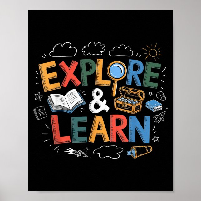 Play Is Learning Explore And Learn Preschool Teach Poster (Framsidan)