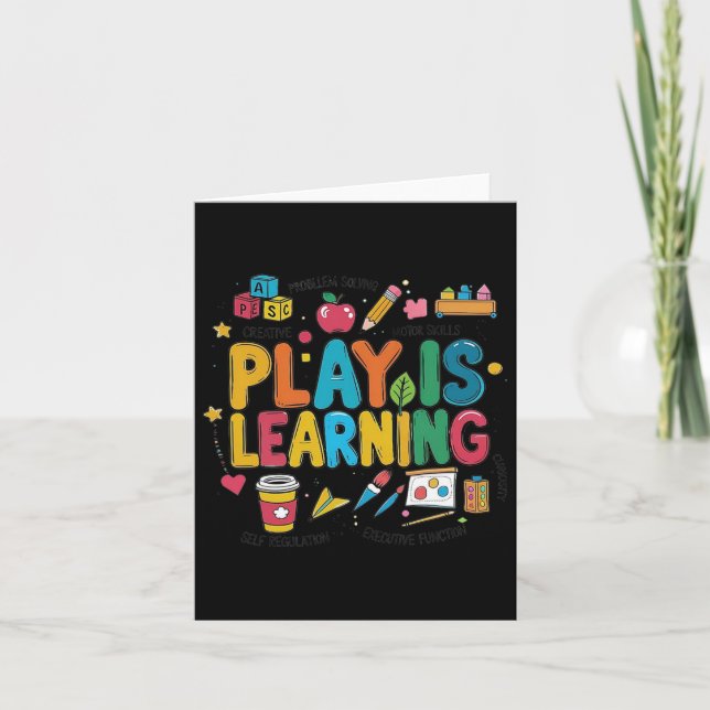 Play is Learning Teacher Era Cute Back to school T Kort (Framsida)