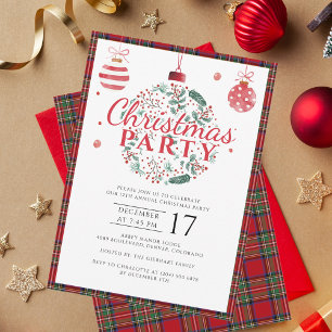 Play jul Party Rustic Stewart Tartan Inbjudningar