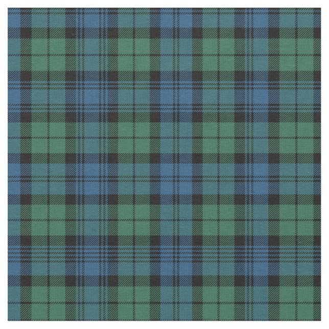 Play Klan Campbell Tartan Grönt Black Blue Check Tyg (Närbild)