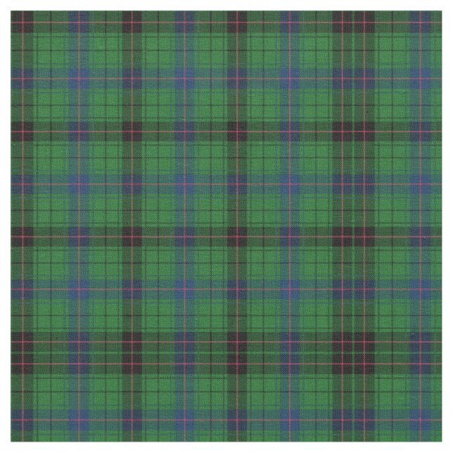 Play Klan Davidson Tartan Grönt Black Check Tyg (Närbild)