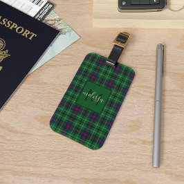 Play Klan Duncan Tartan Personlig Monogram Bagagebricka