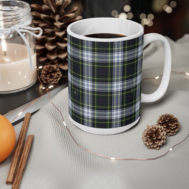 Play Klan Gordon Grönt White Tartan Kaffemugg (Plaid Clan Gordon Tartan 15oz White Coffee Mug)