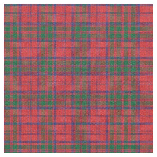 Play Klan Grant Tartan Grönt Red Blue Check Tyg (Närbild)