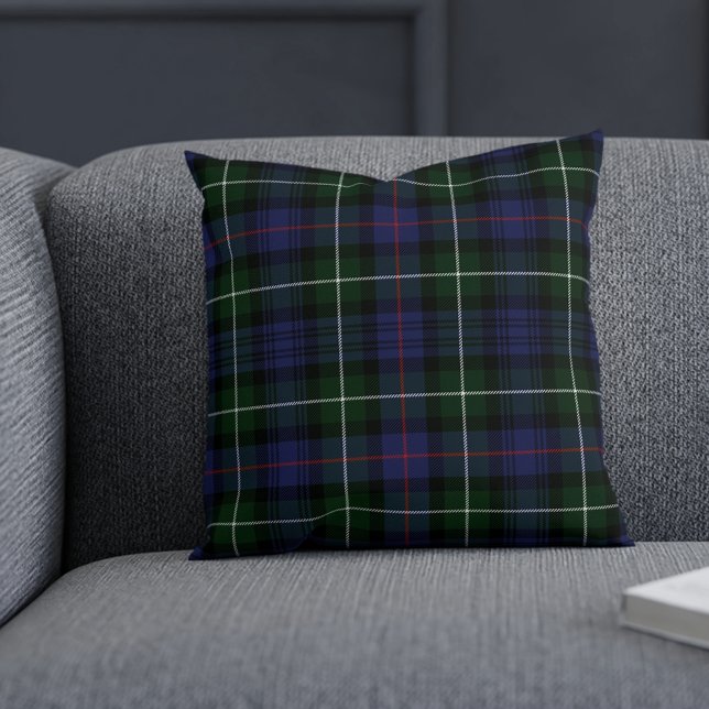 Play Klan MacKenzie Lila Grönt Tartan Rustic Kudde (Rustic Plaid Elegant MacKenzie Tartan Throw Pillow)