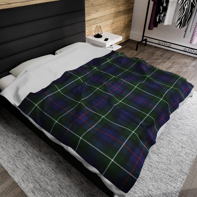 Play Klan MacKenzie Tartan Grönt Lila Check Fleecefilt (Plaid Rustic Green Purple MacKenzie Tartan Blanket)