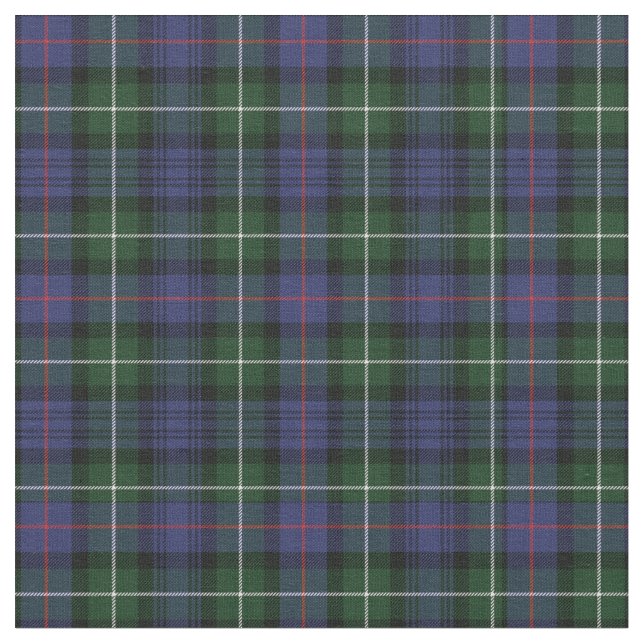 Play Klan MacKenzie Tartan Grönt Lila Check Tyg (Närbild)