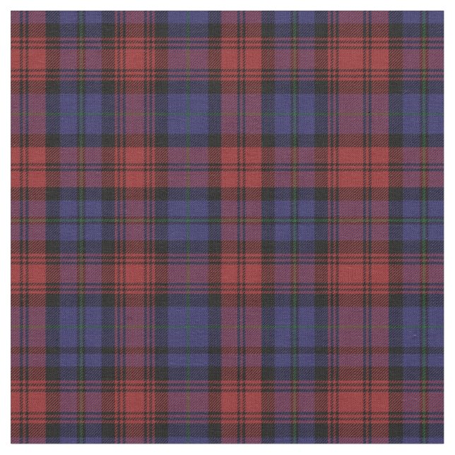 Play Klan MacLachlan Tartan Lila Black Check Tyg (Närbild)