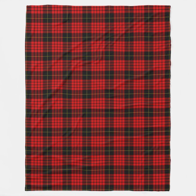 Play Klan MacQueen Tartan Red Black Check Mönster Fleecefilt (Framsidan)