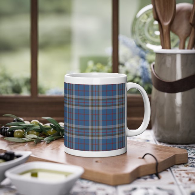 Play Klan Thompson Tartan Blue Grått Check Kaffemugg (Skapare uppladdad)