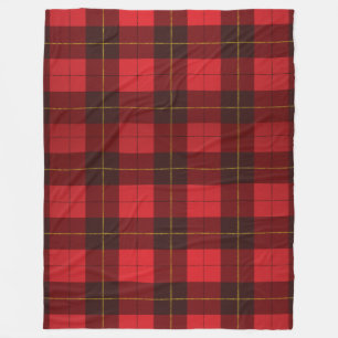 Play Klan Wallace Scottish Tartan Red Black Check Fleecefilt