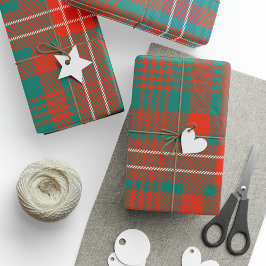 Play Klan Wilson Orange Blue Check Tartan Presentpapper