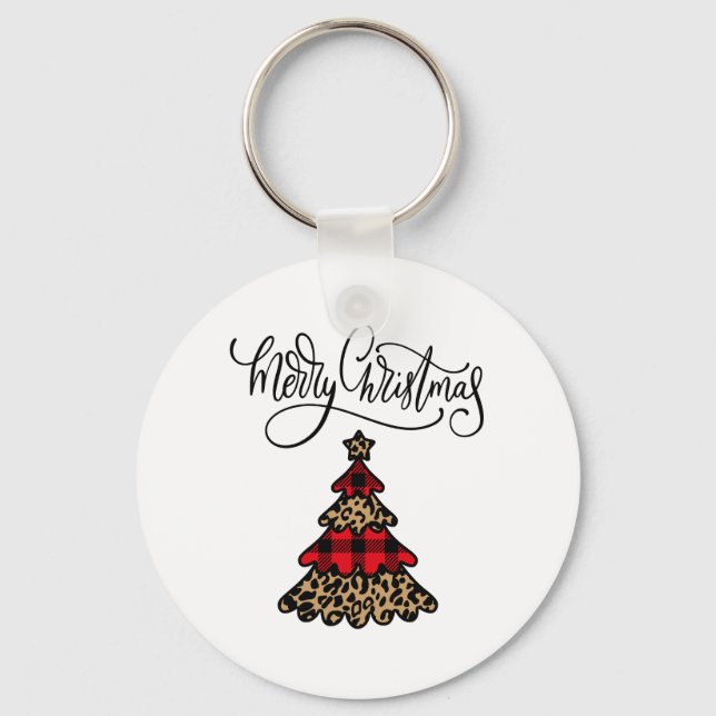 Play & Leopard Skriv ut Julgran Nyckelring (Framsida)