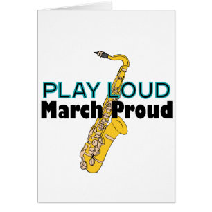 Play Loud March Proud Hälsningskort