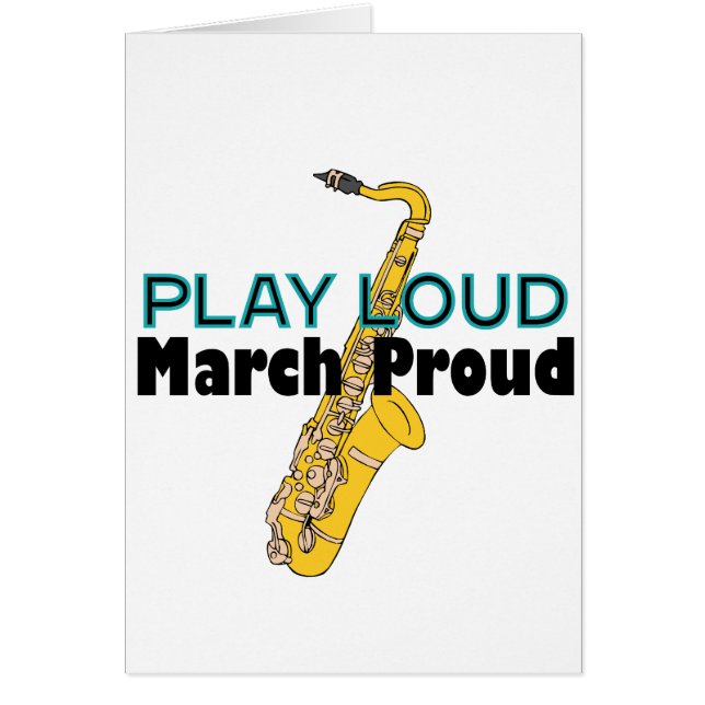 Play Loud March Proud Hälsningskort (Framsidan)
