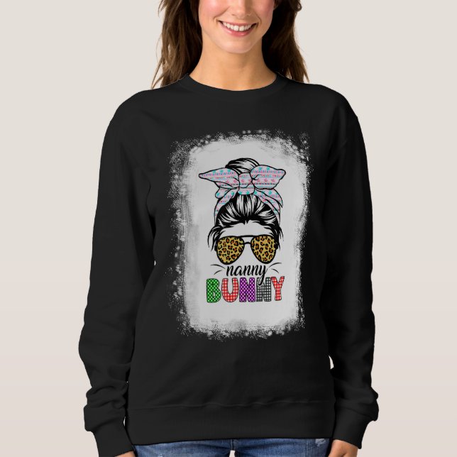 Play Messy Bun Nanny Bunny Påsk Leopard Women T Shirt (Framsida)