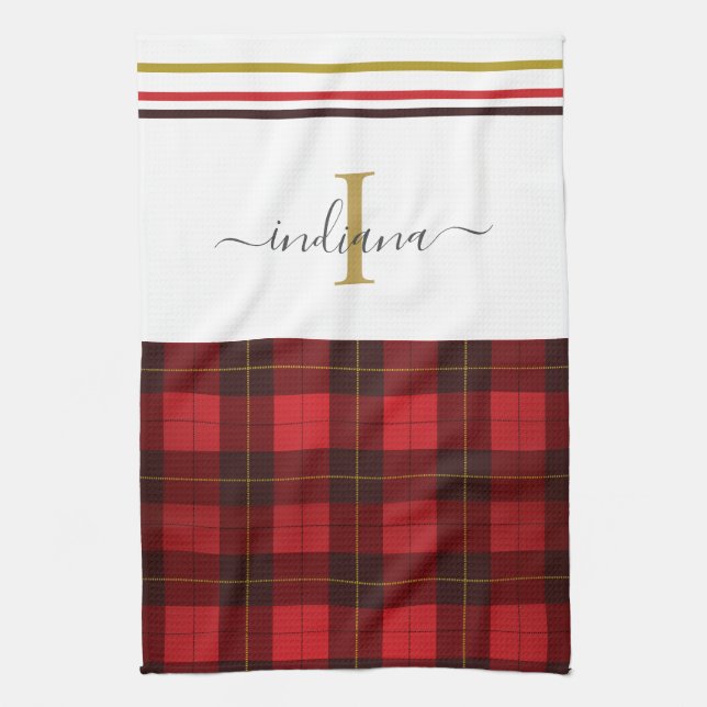 Play Monogram Elegant Klan Wallace Tartan Kökshandduk (Vertikal)