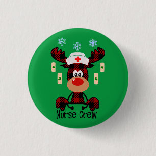 Play Moose Nurse Crew Funny Nurses Button Knapp