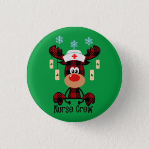 Play Moose Nurse Crew Funny Nurses Button Knapp