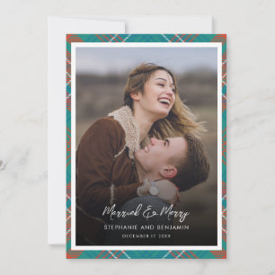 Play Newlyed Photo Married Merry Wilson Tartan Julkort