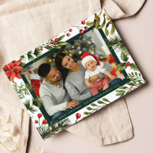 Play Poinsettia Botanical Family Photo Tartan