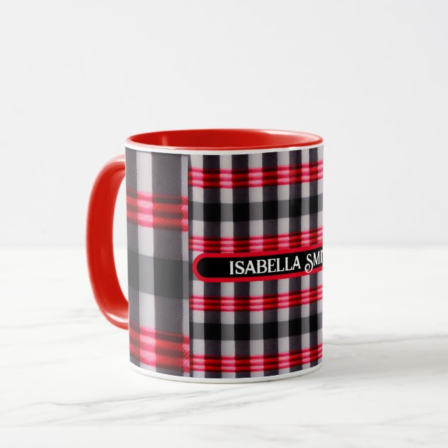 Play Popular Abstrakt Red Black Play Collection Mugg (Framsida vänster)