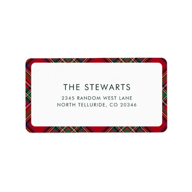 Play Red and Greet Stewart Tartan Adress Adressetikett (Framsidan)