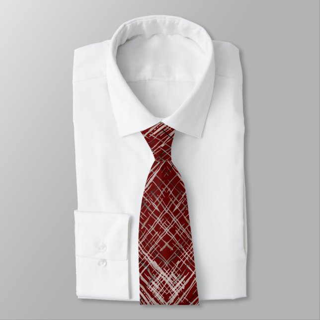 Play Red Burgundy Modern Watercolor Grått Diagonal Slips (Bunden)